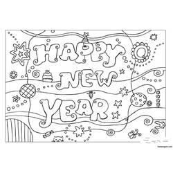 Dessin à colorier: Nouvel An (Fêtes et Occasions spéciales) #60792 - Coloriages à imprimer