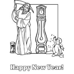 Dessin à colorier: Nouvel An (Fêtes et Occasions spéciales) #60797 - Coloriages à Imprimer Gratuits