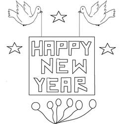 Dessin à colorier: Nouvel An (Fêtes et Occasions spéciales) #60861 - Coloriages à imprimer