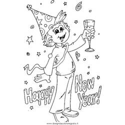 Dessin à colorier: Nouvel An (Fêtes et Occasions spéciales) #60916 - Coloriages à imprimer