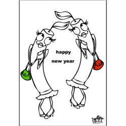 Dessin à colorier: Nouvel An (Fêtes et Occasions spéciales) #60951 - Coloriages à Imprimer Gratuits