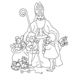 Dessin à colorier: Saint Nicolas (Fêtes et Occasions spéciales) #59080 - Coloriages à imprimer