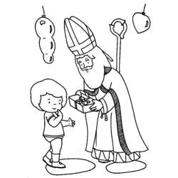 Dessin à colorier: Saint Nicolas (Fêtes et Occasions spéciales) #59093 - Coloriages à Imprimer Gratuits