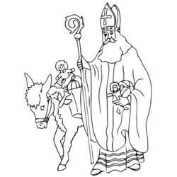 Dessin à colorier: Saint Nicolas (Fêtes et Occasions spéciales) #59101 - Coloriages à imprimer