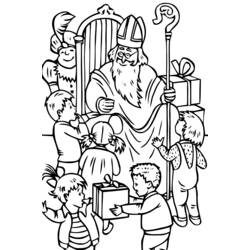 Dessin à colorier: Saint Nicolas (Fêtes et Occasions spéciales) #59107 - Coloriages à imprimer