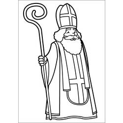 Dessin à colorier: Saint Nicolas (Fêtes et Occasions spéciales) #59114 - Coloriages à imprimer