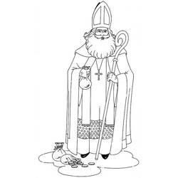 Dessin à colorier: Saint Nicolas (Fêtes et Occasions spéciales) #59138 - Coloriages à imprimer