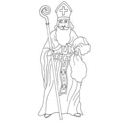 Dessin à colorier: Saint Nicolas (Fêtes et Occasions spéciales) #59144 - Coloriages à Imprimer Gratuits