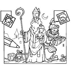 Dessin à colorier: Saint Nicolas (Fêtes et Occasions spéciales) #59156 - Coloriages à imprimer