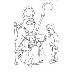 Dessin à colorier: Saint Nicolas (Fêtes et Occasions spéciales) #59157 - Coloriages à imprimer