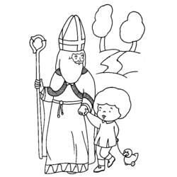 Dessin à colorier: Saint Nicolas (Fêtes et Occasions spéciales) #59192 - Coloriages à Imprimer Gratuits