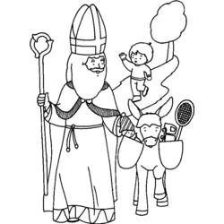 Dessin à colorier: Saint Nicolas (Fêtes et Occasions spéciales) #59226 - Coloriages à imprimer