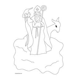 Dessin à colorier: Saint Nicolas (Fêtes et Occasions spéciales) #59286 - Coloriages à Imprimer Gratuits