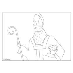 Dessin à colorier: Saint Nicolas (Fêtes et Occasions spéciales) #59315 - Coloriages à Imprimer Gratuits