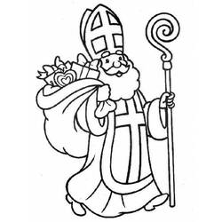 Dessin à colorier: Saint Nicolas (Fêtes et Occasions spéciales) #59336 - Coloriages à imprimer