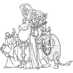 Dessin à colorier: Saint Nicolas (Fêtes et Occasions spéciales) #59351 - Coloriages à Imprimer Gratuits
