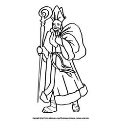 Dessin à colorier: Saint Nicolas (Fêtes et Occasions spéciales) #59361 - Coloriages à Imprimer Gratuits