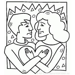 Dessin à colorier: Saint Valentin (Fêtes et Occasions spéciales) #54210 - Coloriages à Imprimer Gratuits