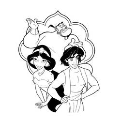 Coloriage à imprimer Aladdin (Films d'Animation) #189254 pour enfants et adultes