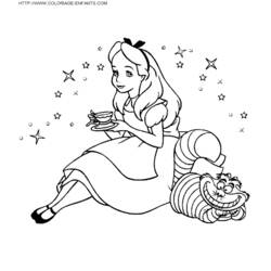 Dessin à colorier: Alice au pays des merveilles (Films d'animation) #127889 - Coloriages à imprimer