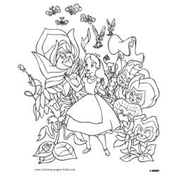 Dessin à colorier: Alice au pays des merveilles (Films d'animation) #127898 - Coloriages à imprimer