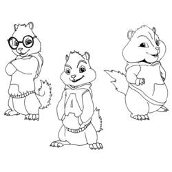 Dessin à colorier: Alvin et les Chipmunks (Films d'animation) #128241 - Coloriages à imprimer