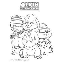 Dessin à colorier: Alvin et les Chipmunks (Films d'animation) #128248 - Coloriages à imprimer