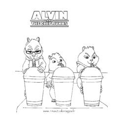 Dessin à colorier: Alvin et les Chipmunks (Films d'animation) #128291 - Coloriages à Imprimer Gratuits