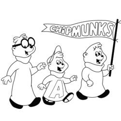Dessin à colorier: Alvin et les Chipmunks (Films d'animation) #128311 - Coloriages à Imprimer Gratuits