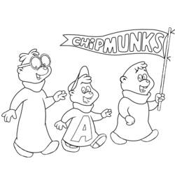 Dessin à colorier: Alvin et les Chipmunks (Films d'animation) #128319 - Coloriages à Imprimer Gratuits