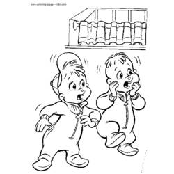 Dessin à colorier: Alvin et les Chipmunks (Films d'animation) #128329 - Coloriages à Imprimer Gratuits