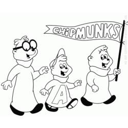 Dessin à colorier: Alvin et les Chipmunks (Films d'animation) #128355 - Coloriages à Imprimer Gratuits