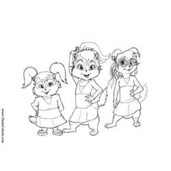 Dessin à colorier: Alvin et les Chipmunks (Films d'animation) #128399 - Coloriages à imprimer