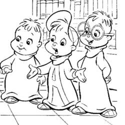 Dessin à colorier: Alvin et les Chipmunks (Films d'animation) #128456 - Coloriages à Imprimer Gratuits