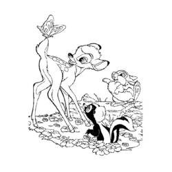 Dessin à colorier: Bambi (Films d'animation) #128537 - Coloriages à Imprimer Gratuits