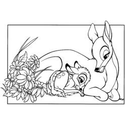 Dessin à colorier: Bambi (Films d'animation) #128549 - Coloriages à Imprimer Gratuits