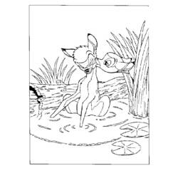 Dessin à colorier: Bambi (Films d'animation) #128652 - Coloriages à Imprimer Gratuits