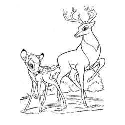 Dessin à colorier: Bambi (Films d'animation) #128670 - Coloriages à Imprimer Gratuits