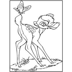 Dessin à colorier: Bambi (Films d'animation) #128753 - Coloriages à Imprimer Gratuits