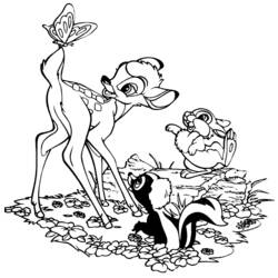Dessin à colorier: Bambi (Films d'animation) #128757 - Coloriages à Imprimer Gratuits