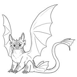 Dessin à colorier: Krokmou (Toothless) (Films d'Animation) #179831 - Coloriages à Imprimer Gratuits