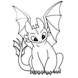 Dessin à colorier: Krokmou (Toothless) (Films d'Animation) #179835 - Coloriages à Imprimer Gratuits