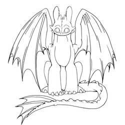 Coloriage Krokmou (Toothless) (Films d'Animation) #179836 à imprimer et colorier