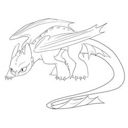 Dessin à colorier: Krokmou (Toothless) (Films d'Animation) #179838 - Coloriages à Imprimer Gratuits