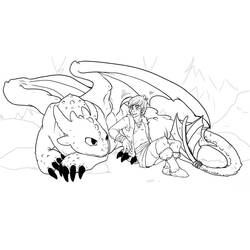 Dessin à colorier: Krokmou (Toothless) (Films d'Animation) #179845 - Coloriages à Imprimer Gratuits