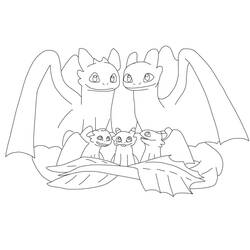 Dessin à colorier: Krokmou (Toothless) (Films d'Animation) #179846 - Coloriages à Imprimer Gratuits