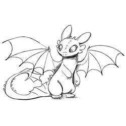 Dessin à colorier: Krokmou (Toothless) (Films d'Animation) #179852 - Coloriages à Imprimer Gratuits