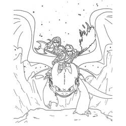 Dessin à colorier: Krokmou (Toothless) (Films d'Animation) #179853 - Coloriages à Imprimer Gratuits