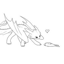 Dessin à colorier: Krokmou (Toothless) (Films d'Animation) #179856 - Coloriages à Imprimer Gratuits