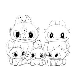 Dessin à colorier: Krokmou (Toothless) (Films d'Animation) #179860 - Coloriages à Imprimer Gratuits